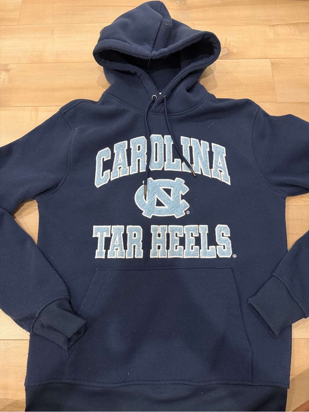 Bluenotes Navy Crewneck Hoodie with Light Blue Carolina Tar Heels Applique